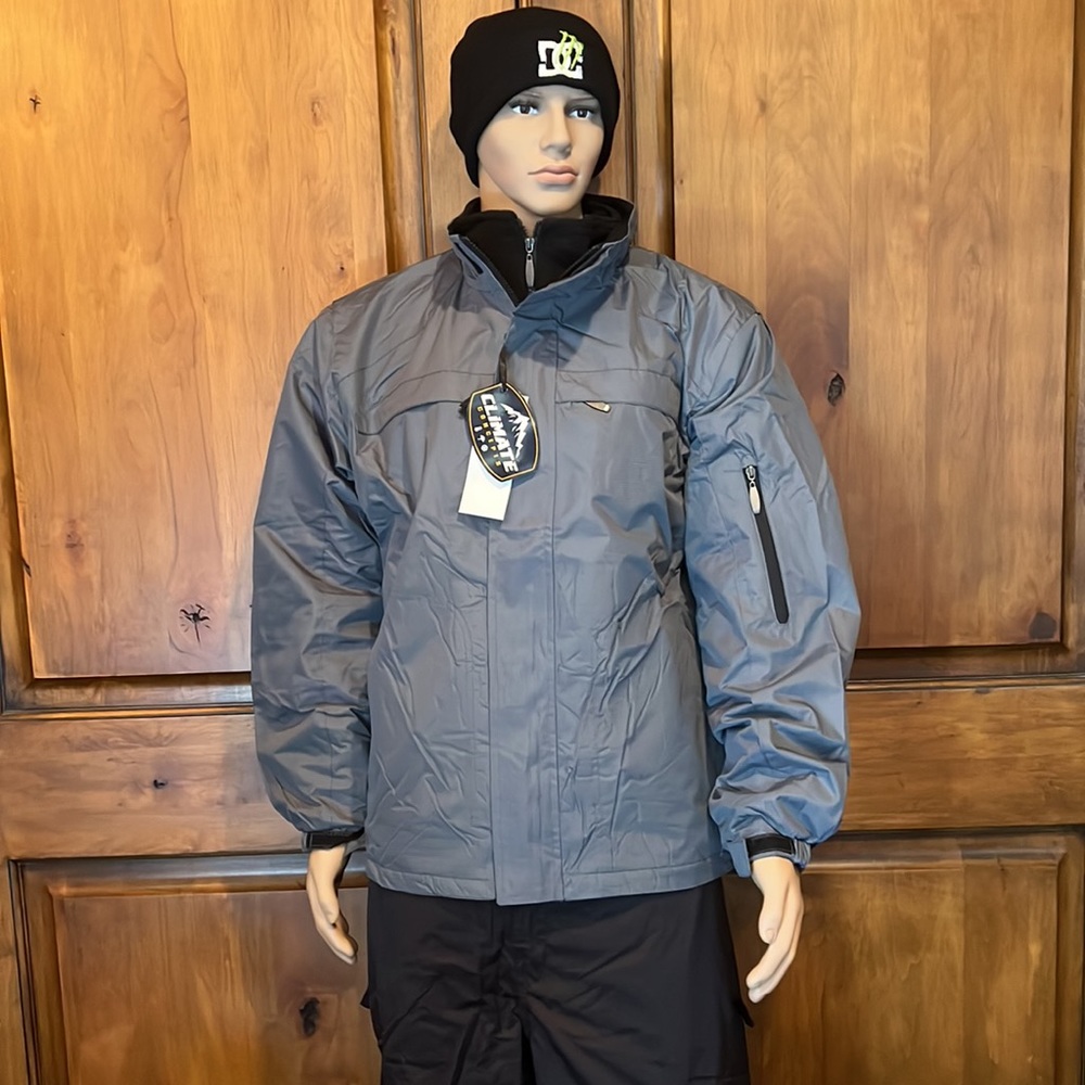 CLIMATE SYMBOLIC SNOWBOARD SKI JACKET FLEECE LINER MENS 10K MM GREY X-LARGE NEW